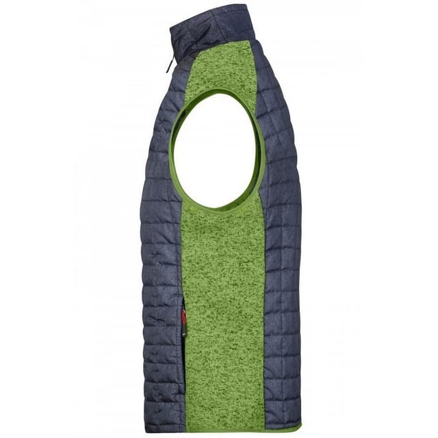 James and Nicholson James and Nicholson Men's Knitted Hybrid Gilet in Dark Grey - 3