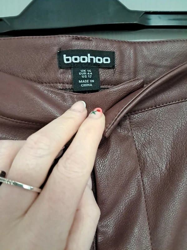 Boohoo Wide leg leather look jeans