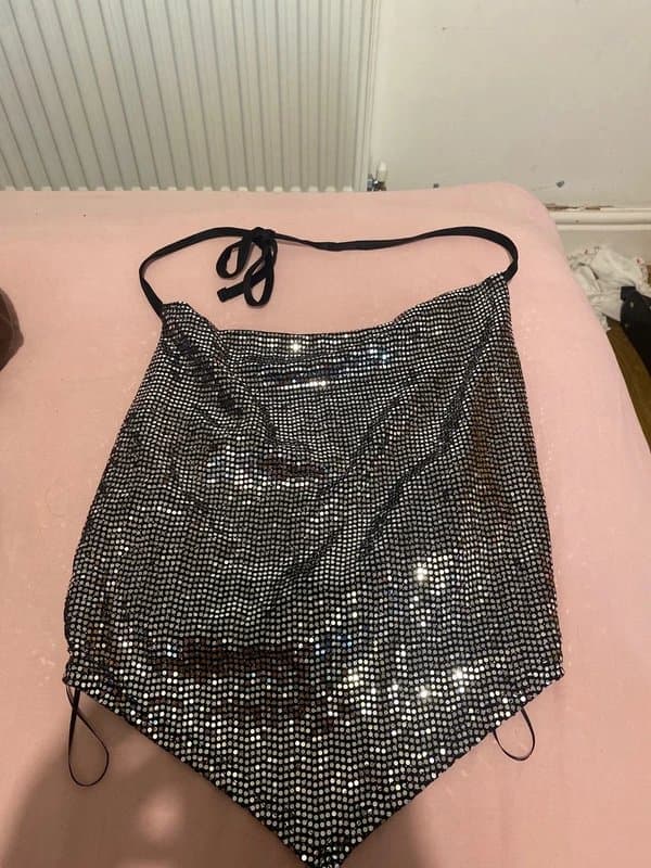 New Look Sparkly halter neck top