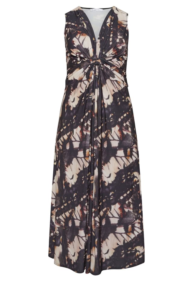 Yours Yours Women's Abstract Knot Detail Dress in Dark Brown - 2