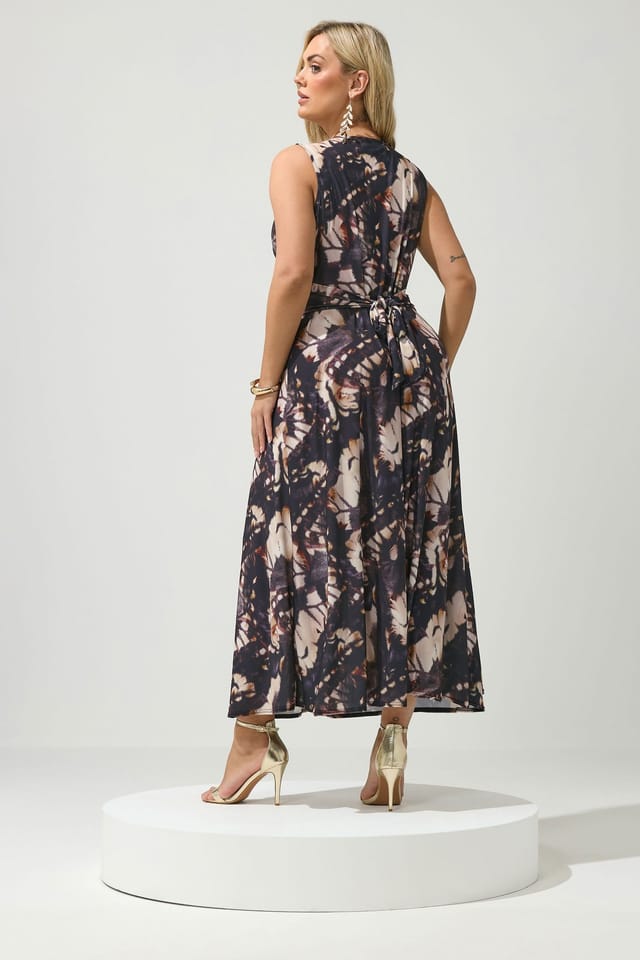 Yours Yours Women's Abstract Knot Detail Dress in Dark Brown - 3