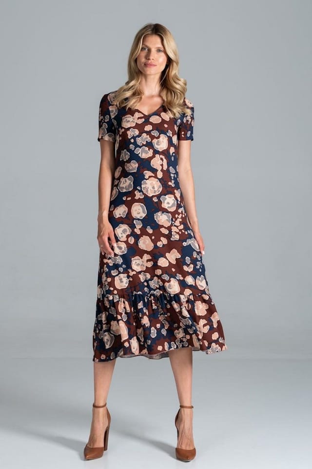 Love Lace Love Lace Women's Sweetheart Neck Midi Dress Short Sleeve Flounce - 2