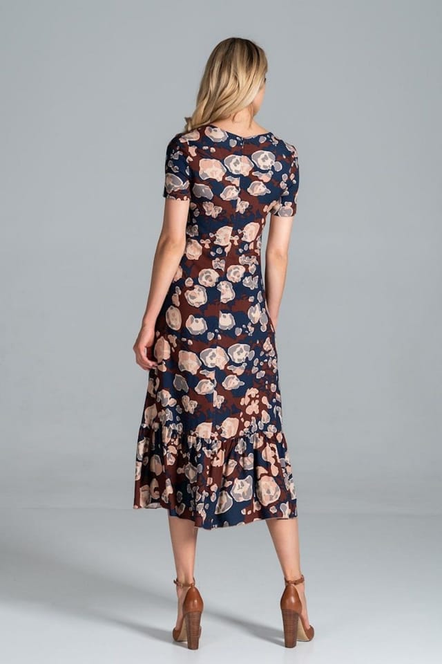 Love Lace Love Lace Women's Sweetheart Neck Midi Dress Short Sleeve Flounce - 3
