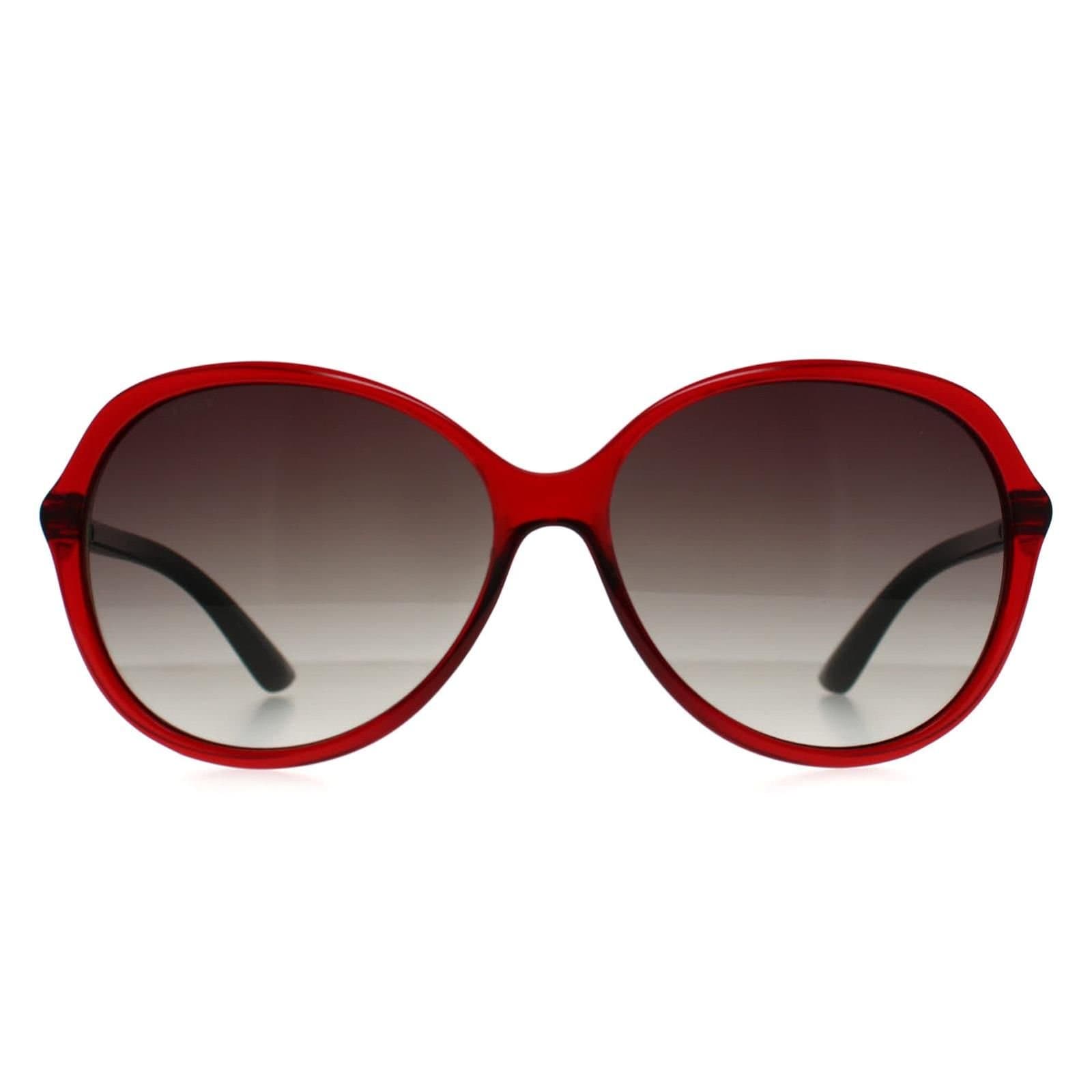 Seksy Seksy Red Oval Transparent Burgundy Smoke Gradient Sunglasses