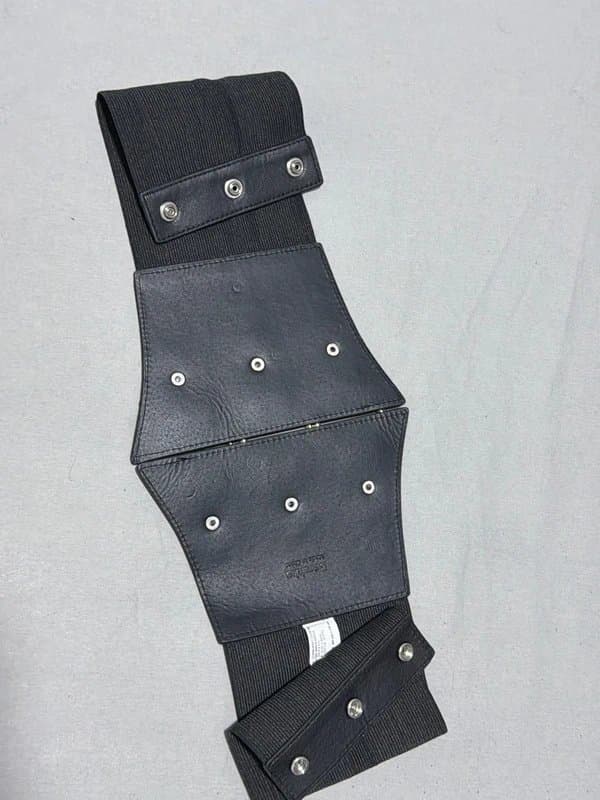 Bershka Bershka Black Wide Elastic Waist Belt with Silver Ring Detail