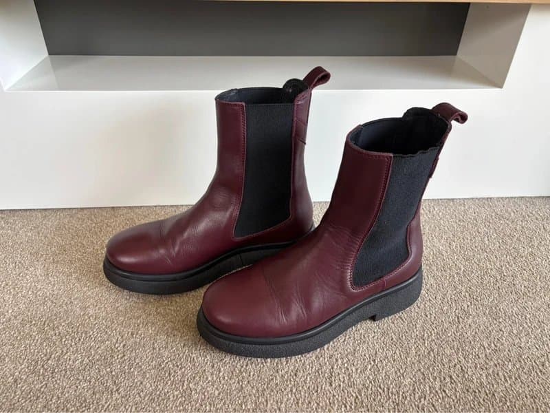 Whistles Whistles Aelin burgundy leather Chelsea biker boots size 5