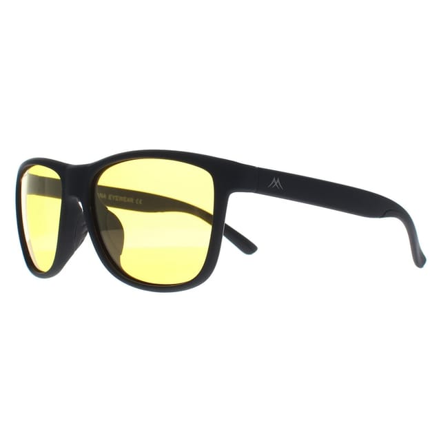 montana montana Men's Rectangle Black Yellow Polarized MP199 Night Driving Sunglasses - 2