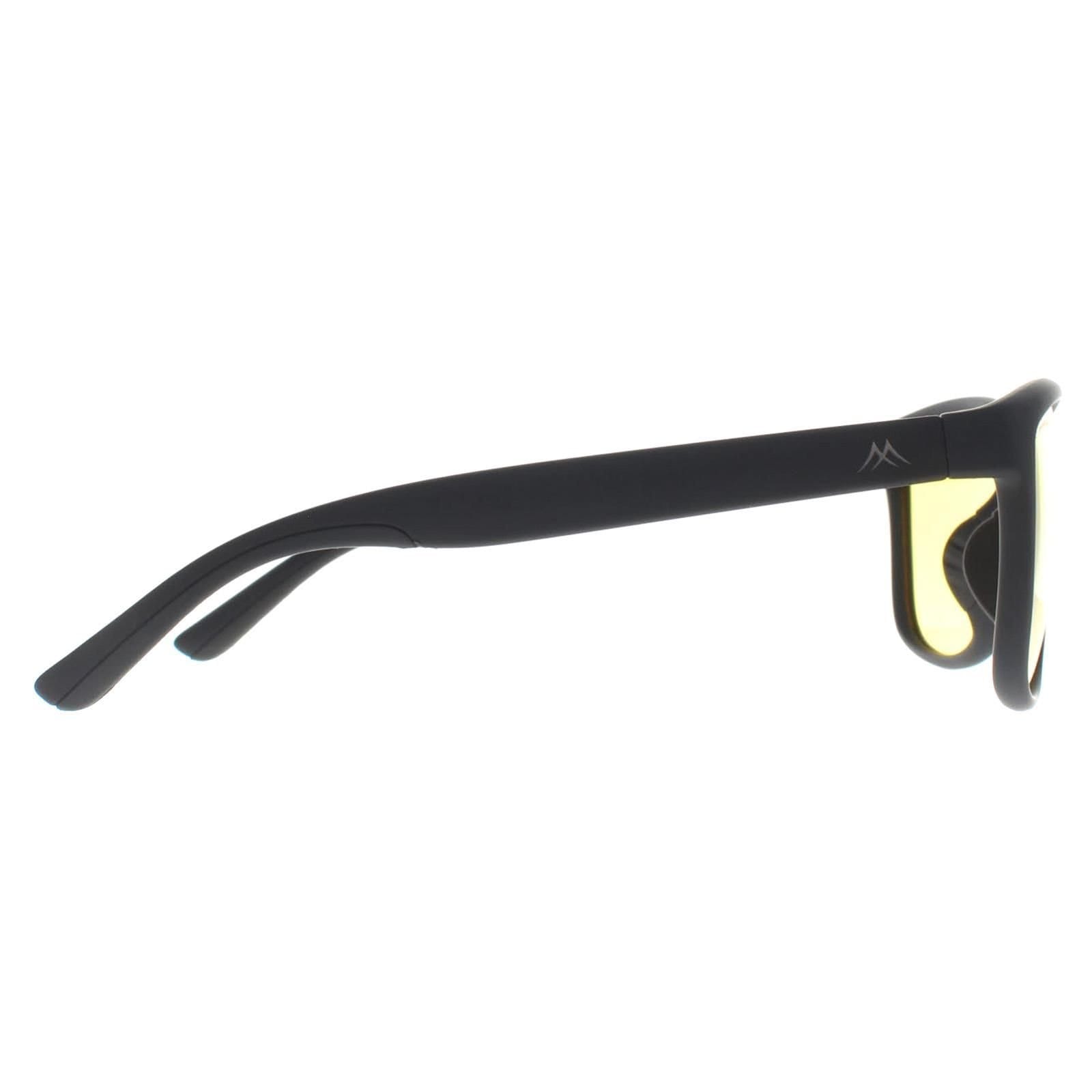 montana montana Men's Rectangle Black Yellow Polarized MP199 Night Driving Sunglasses - 4