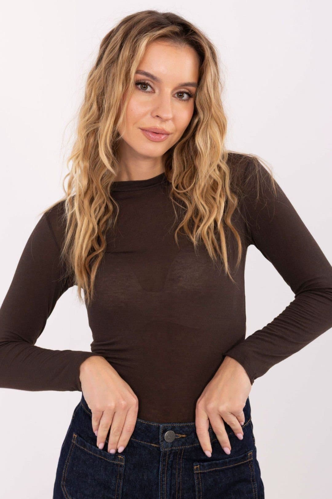 Love Lace Love Lace Brown Viscose Cashmere Blouse