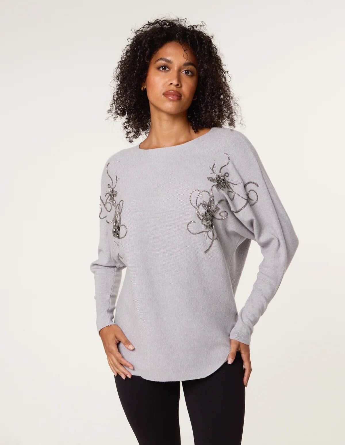 Blue Vanilla Embroidered Long Sleeve Jumper