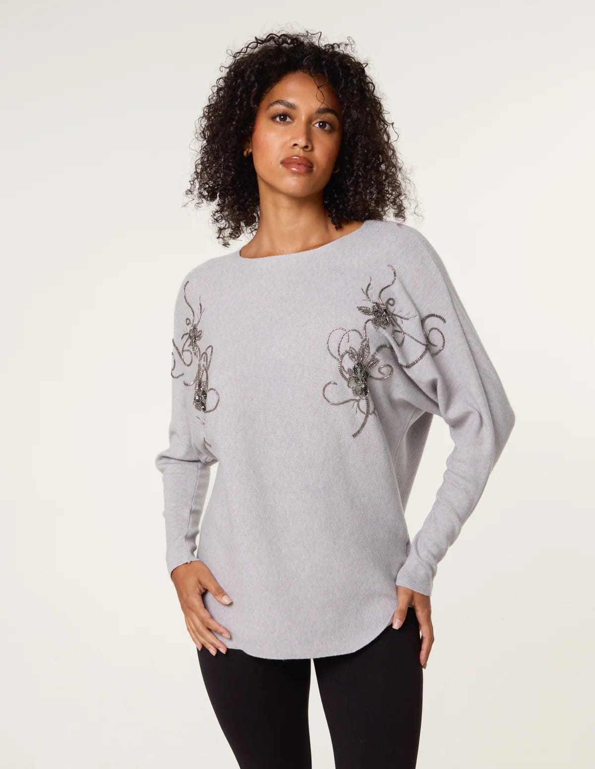 Blue Vanilla Embroidered Long Sleeve Jumper - 1