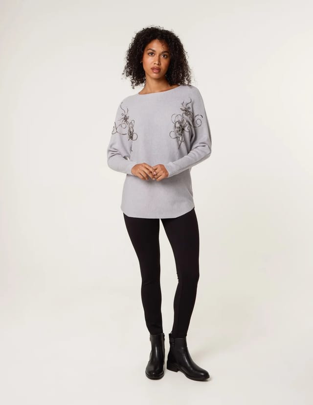 Blue Vanilla Embroidered Long Sleeve Jumper - 2