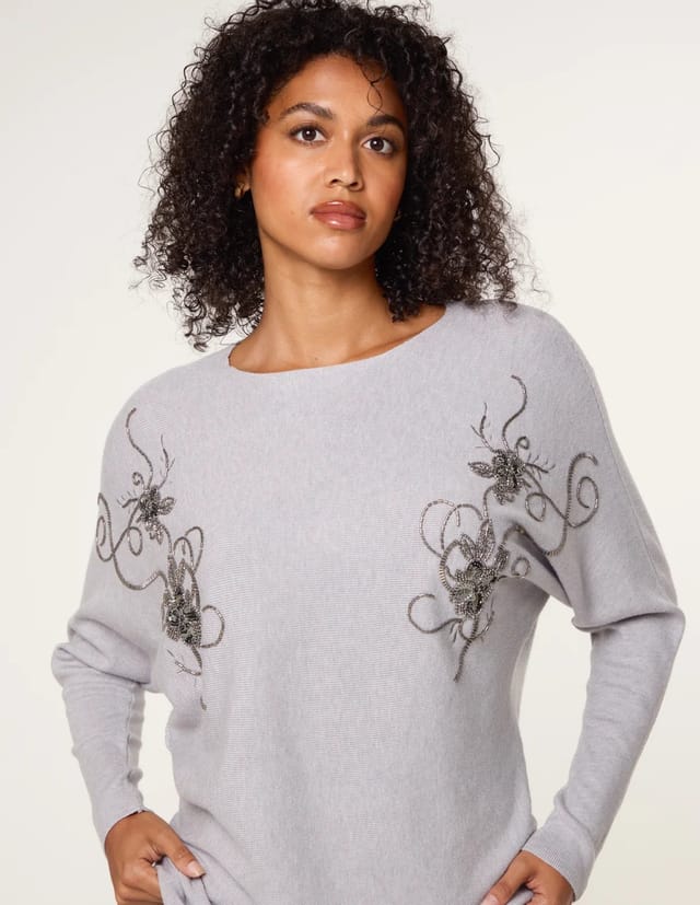 Blue Vanilla Embroidered Long Sleeve Jumper - 3