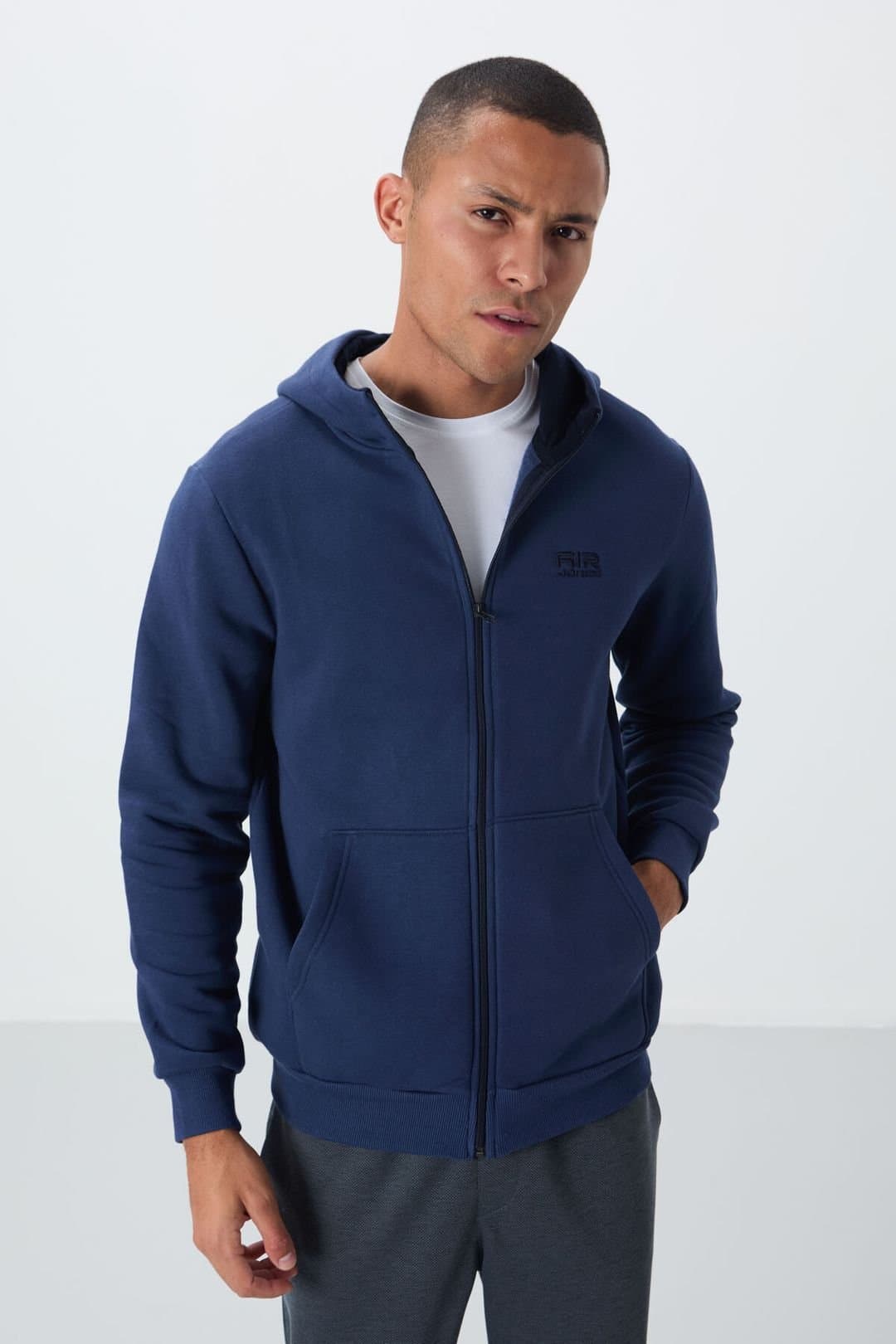 Tommy Life Tommy Life Men's Hooded Zip Sweatshirt in Navy