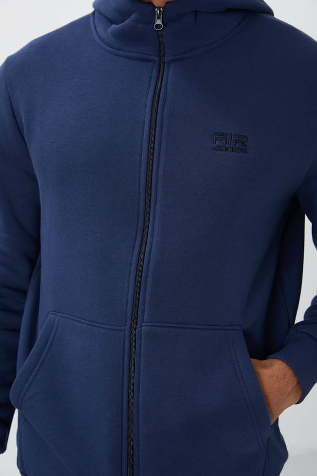 Tommy Life Tommy Life Men's Hooded Zip Sweatshirt in Navy - 2