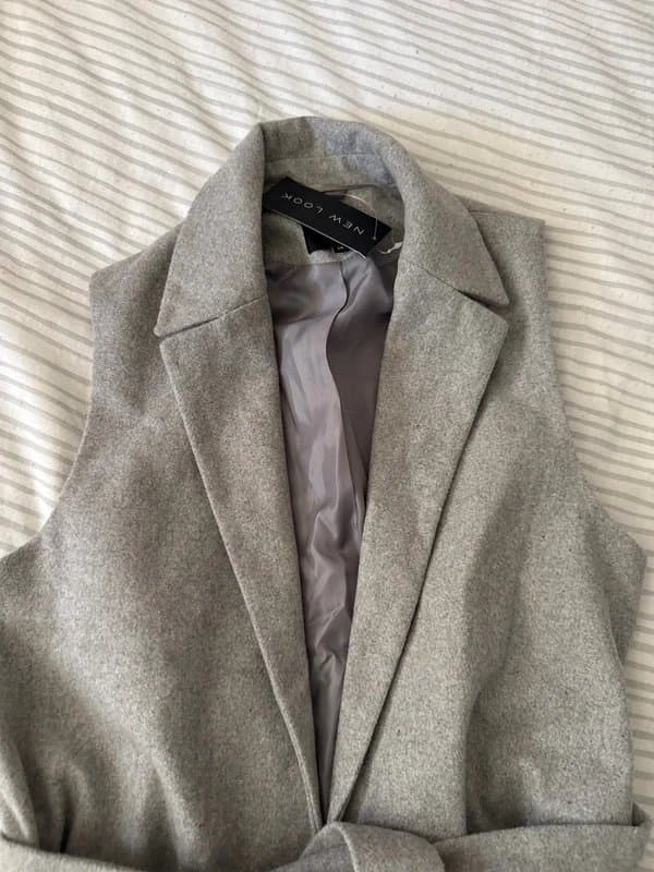 New Look New look longline waistcoat jacket sleeveless grey work smart size 14 new with tags
