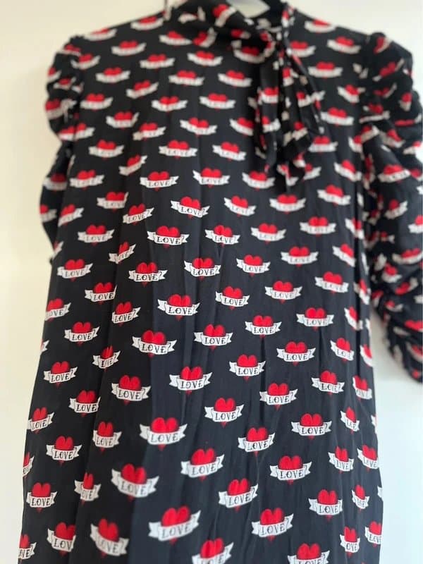 Sandro Sandro silk love heart coquette dress