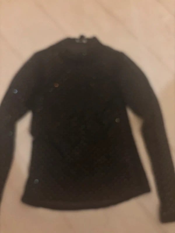 New Look Black Embellished Mesh Top