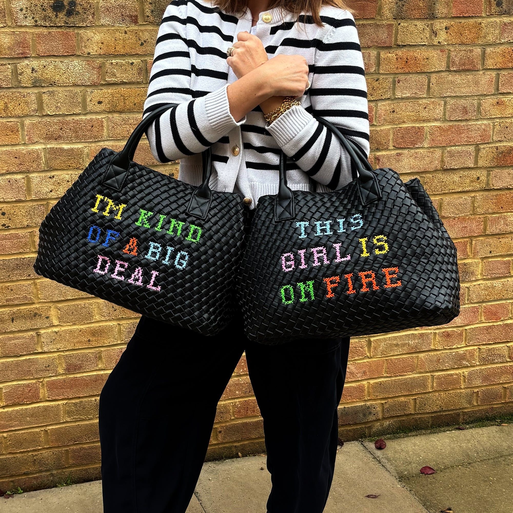 Lilly Loves Lilly Loves Women's I'm Kind of a Big Deal Embroidered Bag in Black - 3