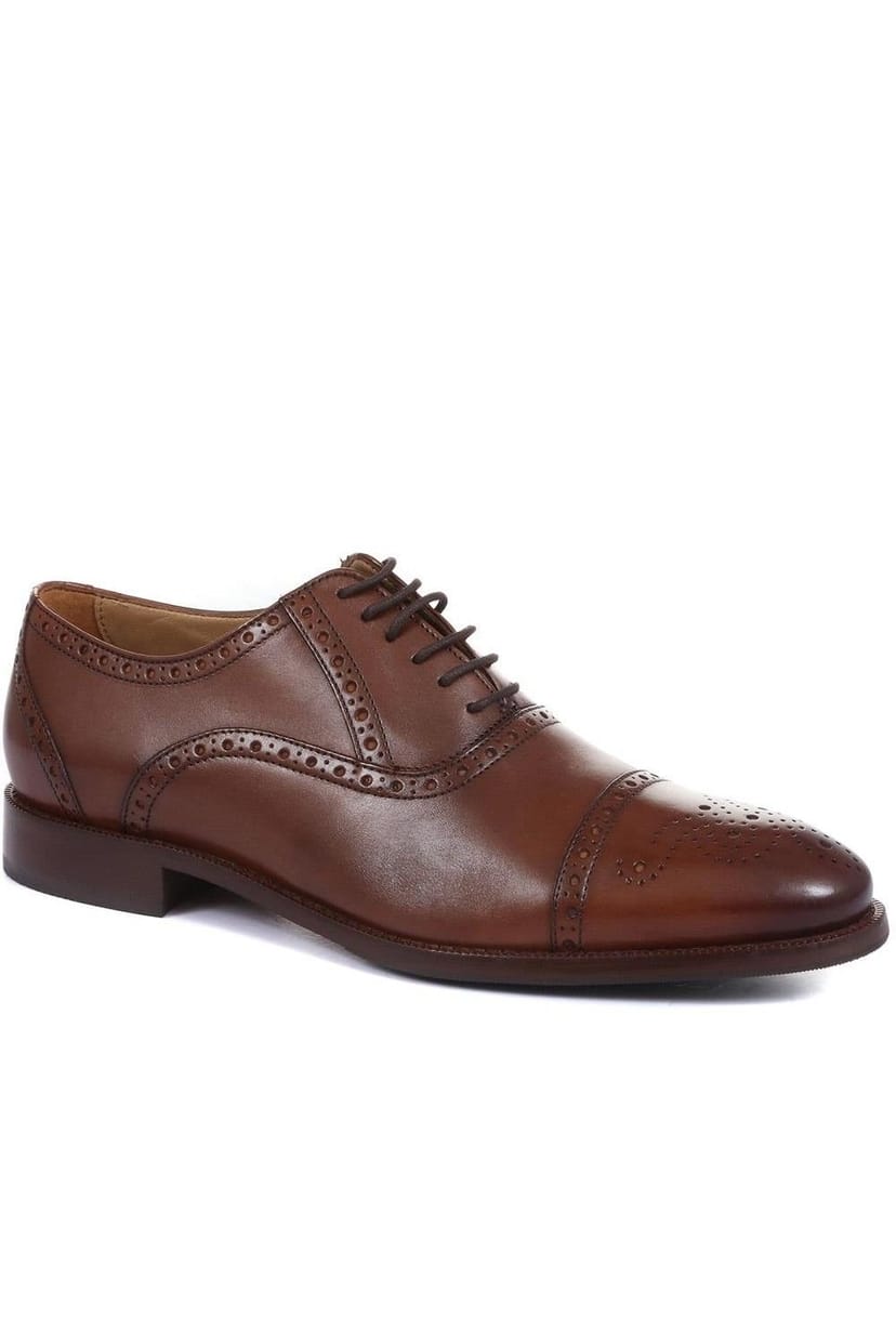 Jones Bootmaker Jones Bootmaker Men's Maynard Leather Oxford Brogues in Light Brown - 1