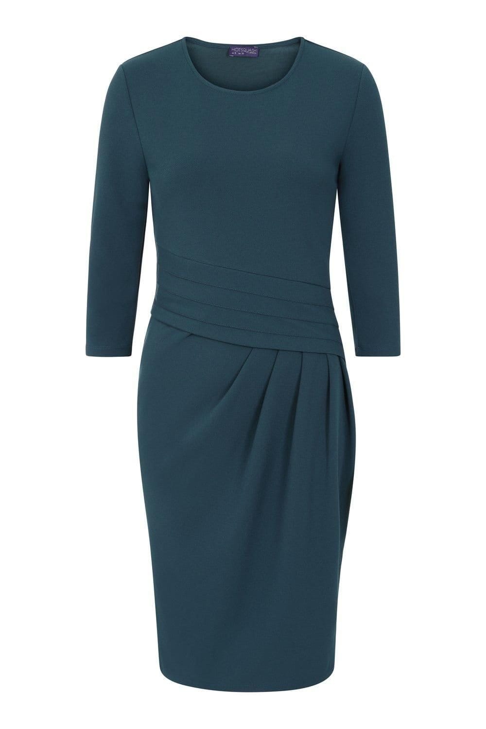 Hot Squash Hot Squash Women's Pleat Waist Dress in Teal - 4