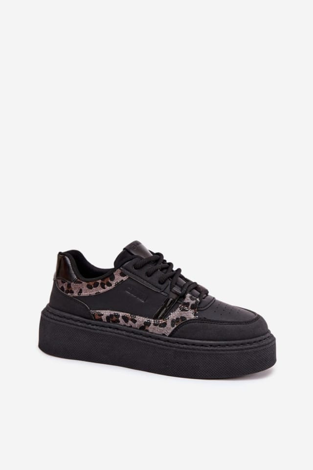 Love Lace Love Lace Women's Platform Sneakers with Soft Cushioned Insole All Day in Black - 2