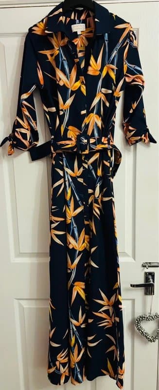 Dancing Leopard Dancing leopard plunge shirt dress wedding party holiday pockets 12-14 same day post