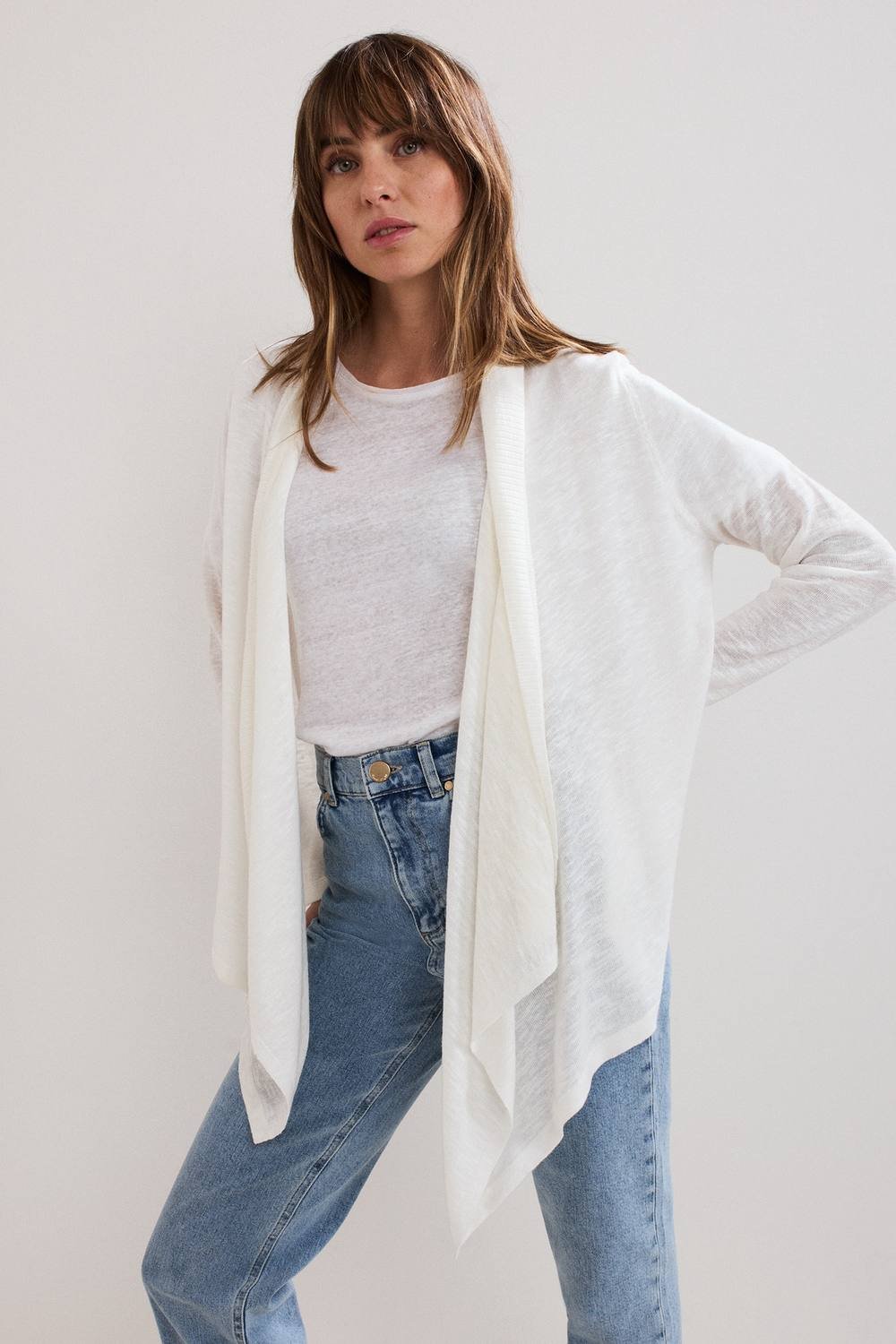 Phase Eight Phase Eight Women's Ayla Waterfall Cardigan in White - 4