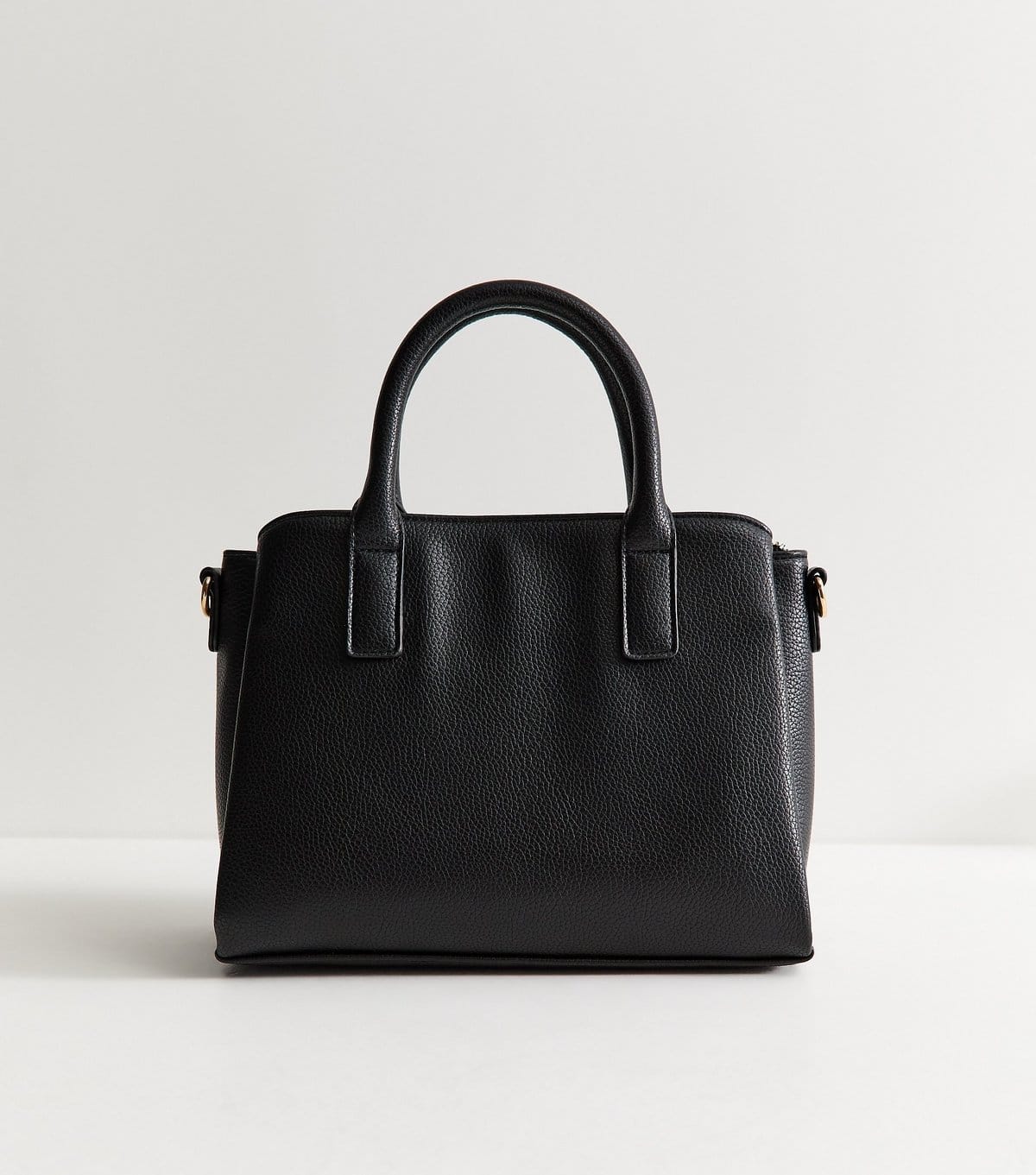 New Look Black Faux Leather Triple Compartment Tote Bag Vegan New Look - 4