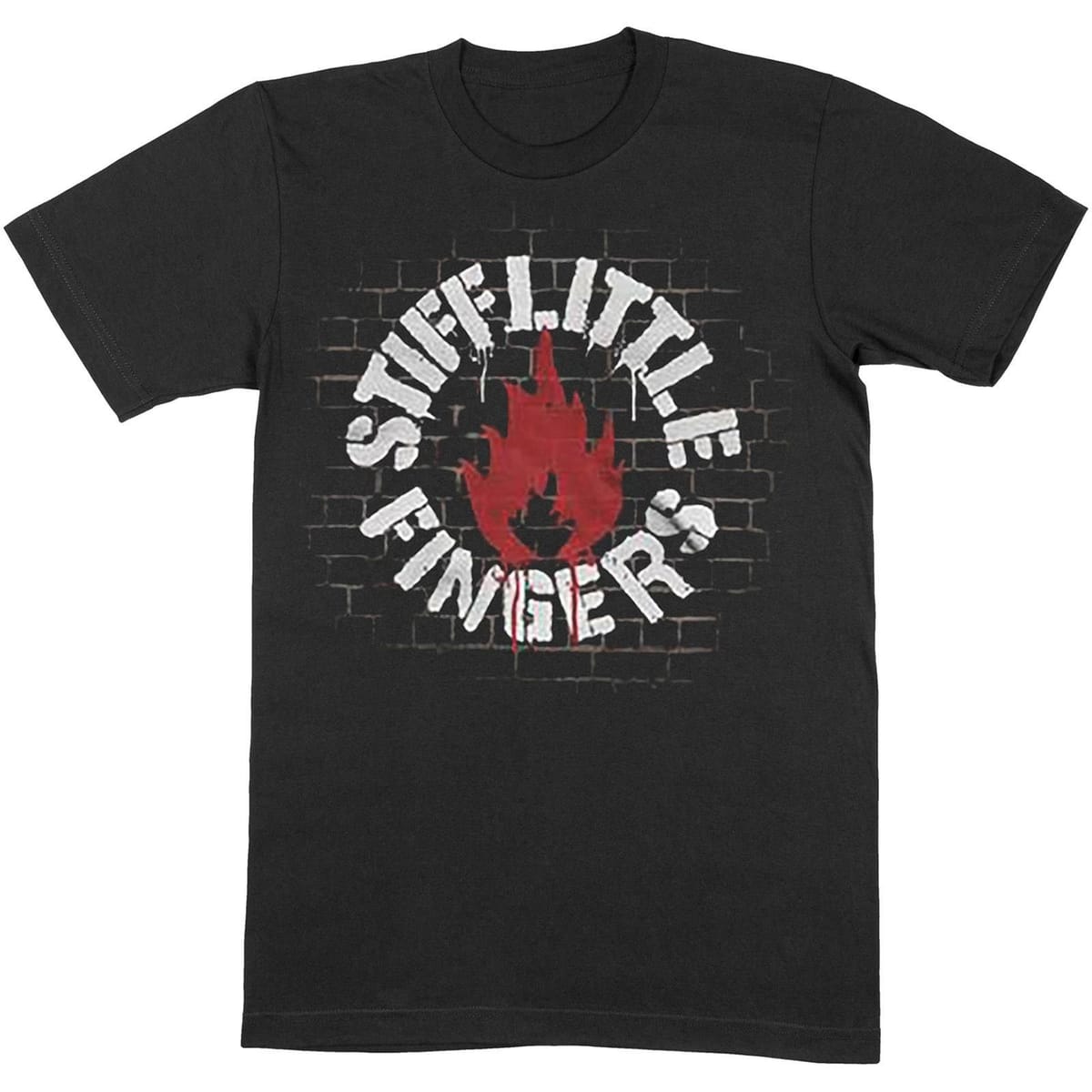 Stiff Little Fingers Stiff Little Fingers Men's Wall Cotton T-Shirt in Black - 1