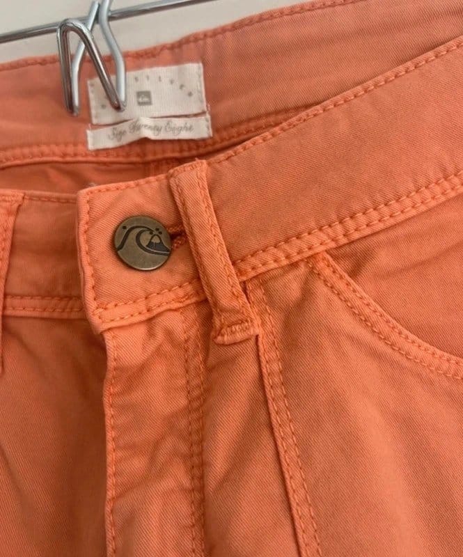 Quiksilver 🍑 Y2K Quiksilver Peach Orange Skinny Jeans Stretch Denim Summer UK 8 10 - 1