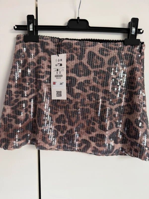 Bershka Brown sequin skirt