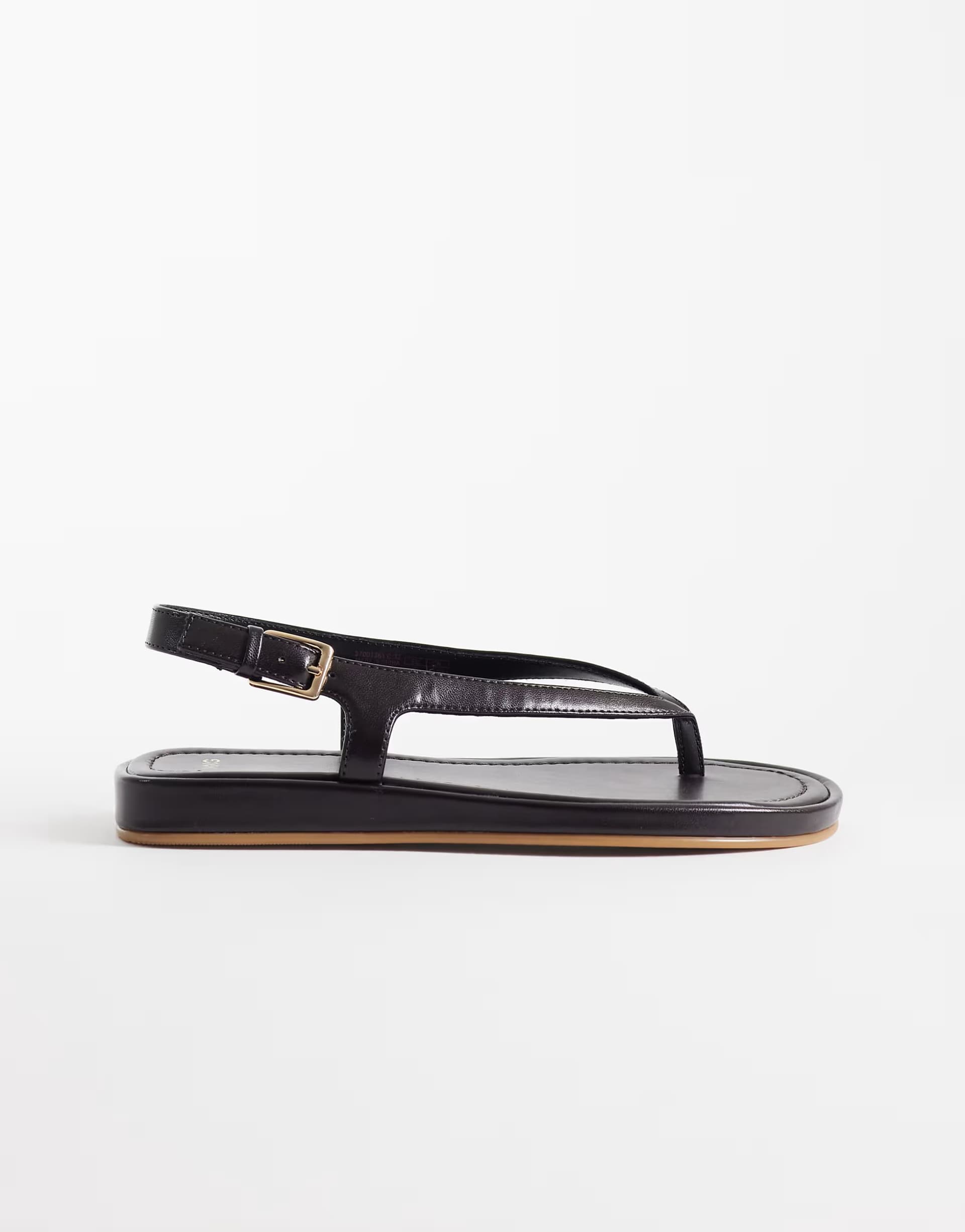 ASOS Mango faux leather strappy flat sandal in chocolate