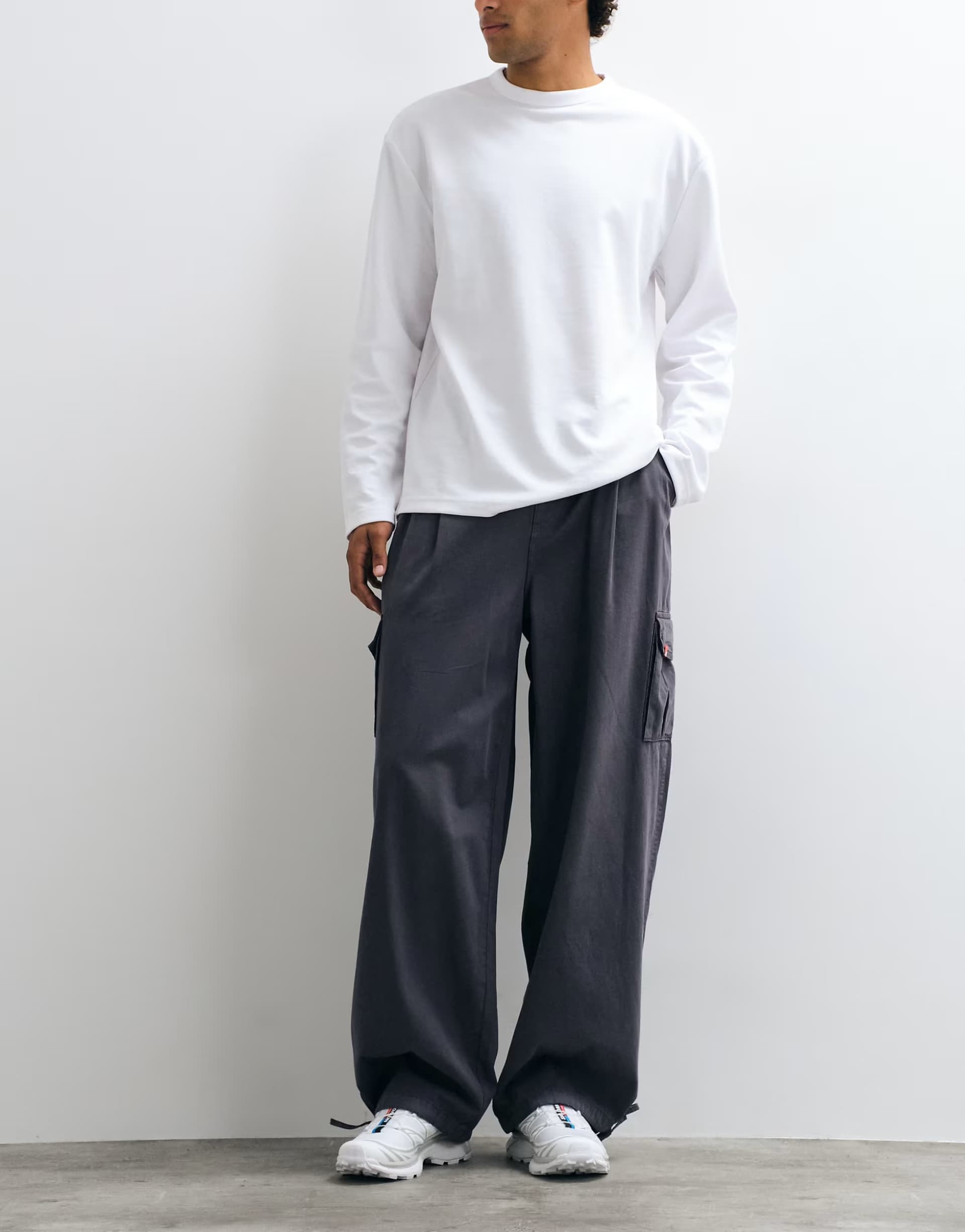 ASOS COLLUSION utility cargo trouser in charcoal