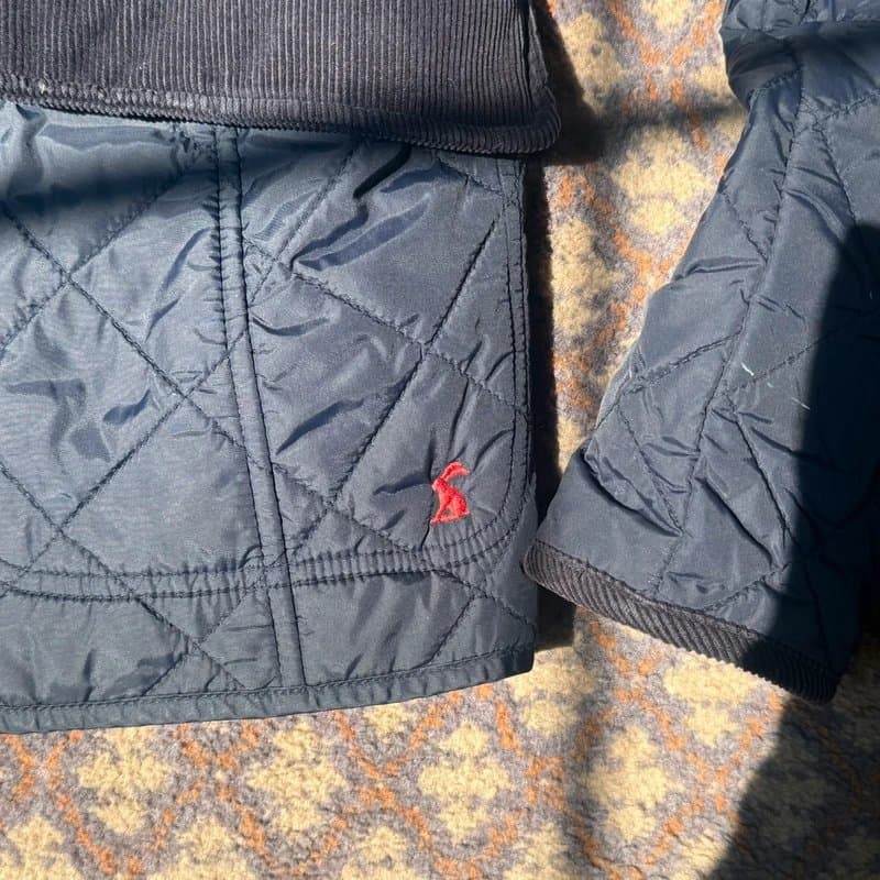 Joules Joules Quilted Country Jacket Navy Floral Lined UK 12