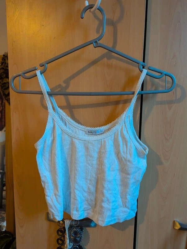 Bershka White cami, knit detailing