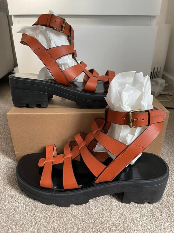 Ba&sh BA&SH Brown Leather Gladiator Sandals Women’s Size 41 / UK 7.5 Worn Once