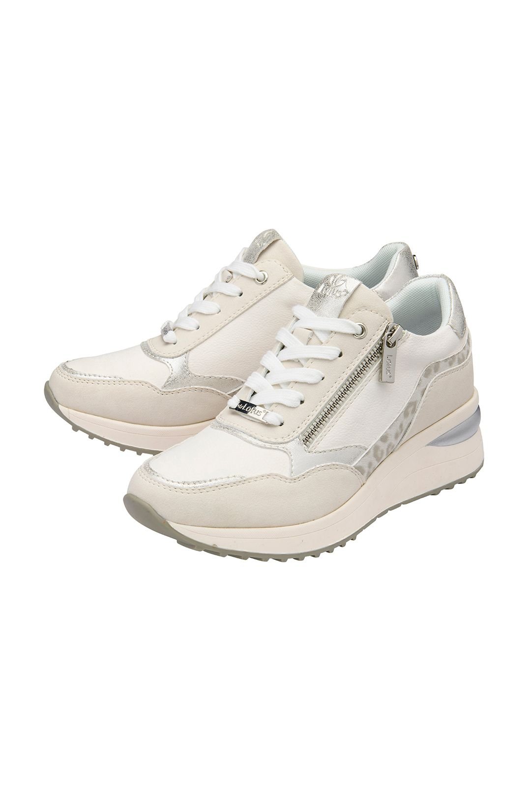 Lotus Lotus Women's 'Bianchi' Zip-Up Trainers in White - 2
