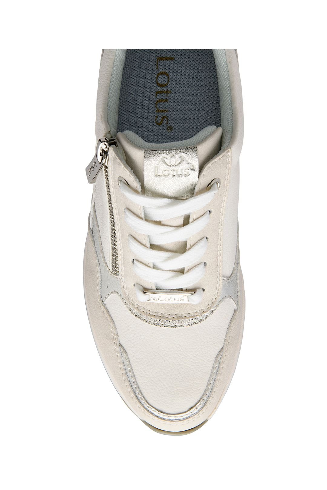 Lotus Lotus Women's 'Bianchi' Zip-Up Trainers in White - 4