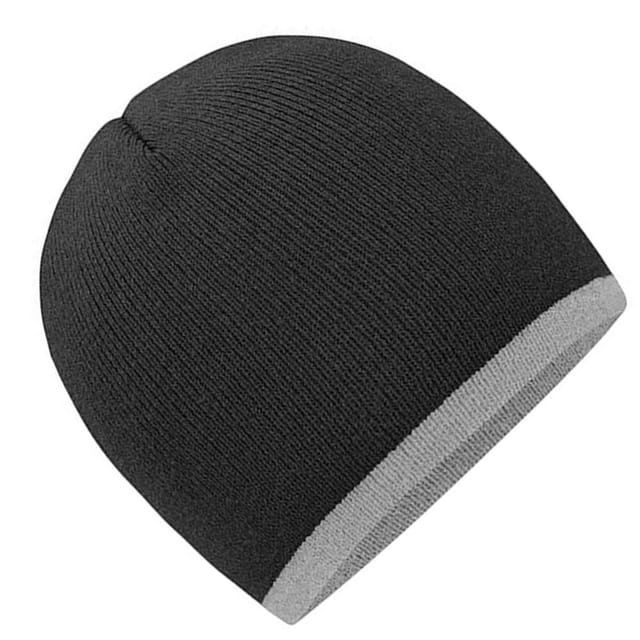 Myrtle Beach Myrtle Beach Men's Contrast Trim Beanie in Dark Grey - 2