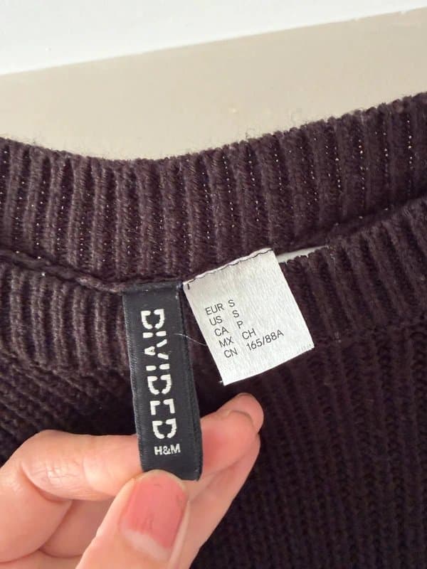 H&M Divided H&M Divided Black Cropped Knit Jumper Tie Back Open Back Sweater UK 6–8 S