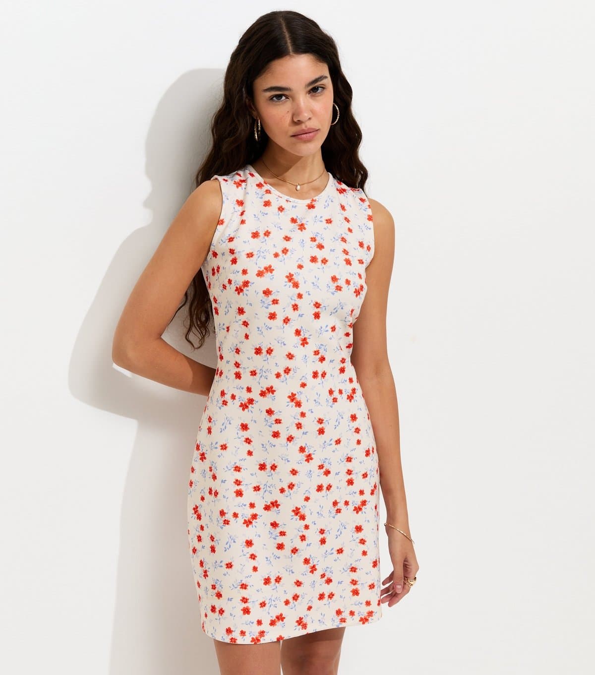 New Look Women's Cream Floral Print Mini Dress New Look