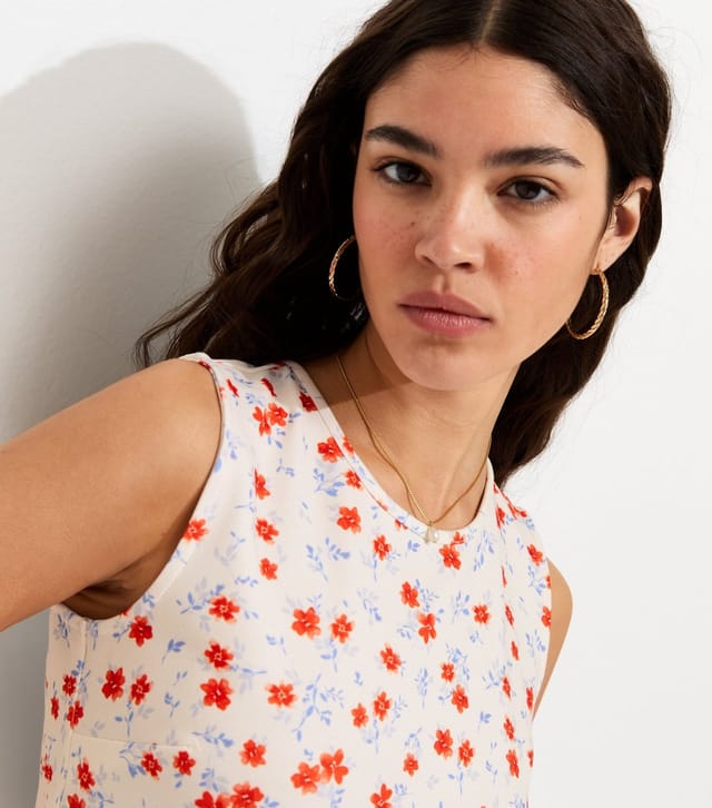 New Look Women's Cream Floral Print Mini Dress New Look - 3