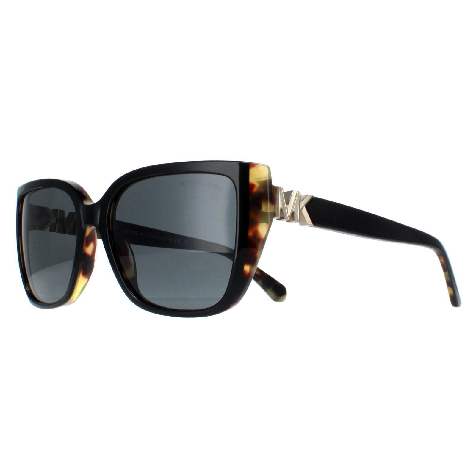 Michael Kors Michael Kors Women's Rectangle Bi Layer Black Amber Tortoise Dark Grey MK2199 Acadia - 2