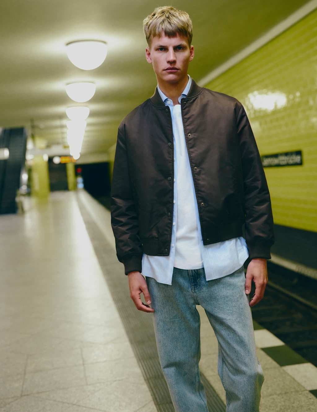 Marks & Spencer M&S Satin Bomber Jacket Bitter Chocolate