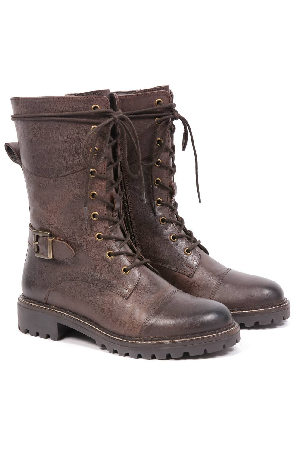 Celtic & Co Celtic & Co Women's Tall Ankle Lace Up Boot in Dark Brown - 1