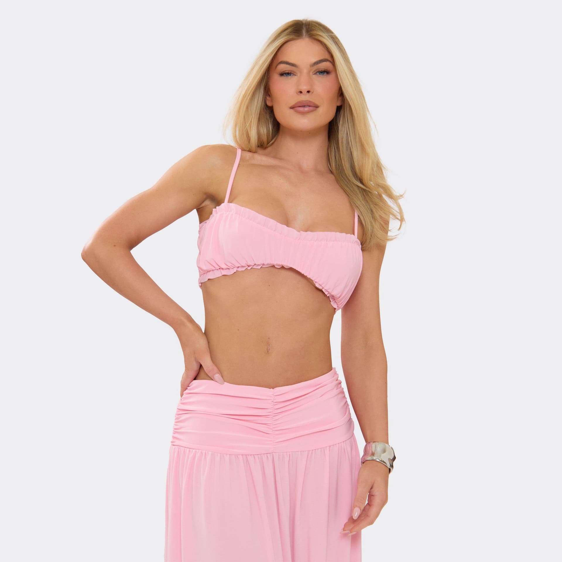 EGO EGO Pink Frill Trim Detail Cami Top