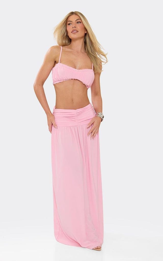 EGO Strappy Frill Trim Detail Cami Top In Pink, Women's Size UK 6 - 2