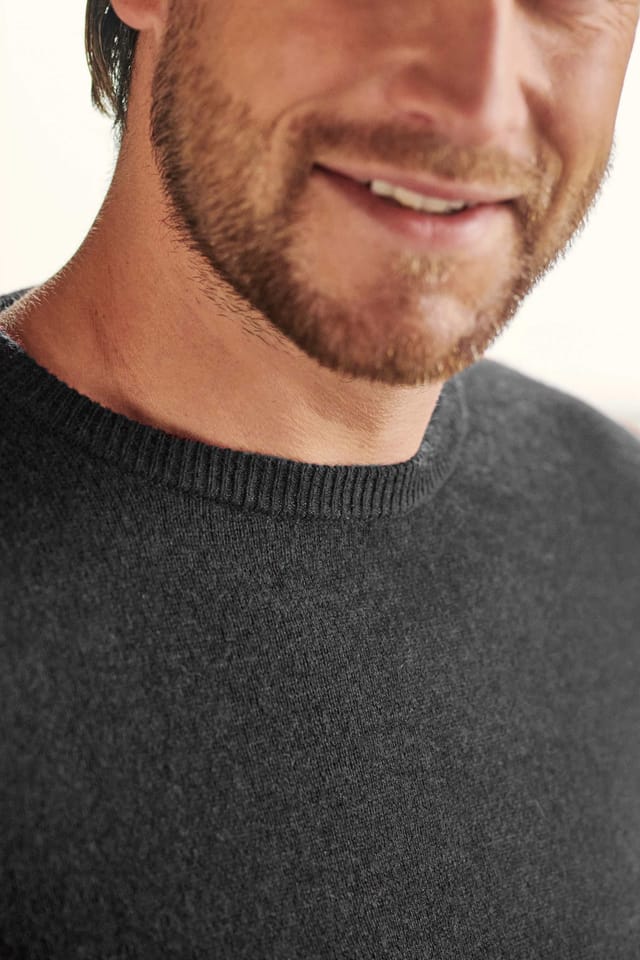 WoolOvers WoolOvers Men's Cashmere Merino Crew Neck Jumper in Black - 2