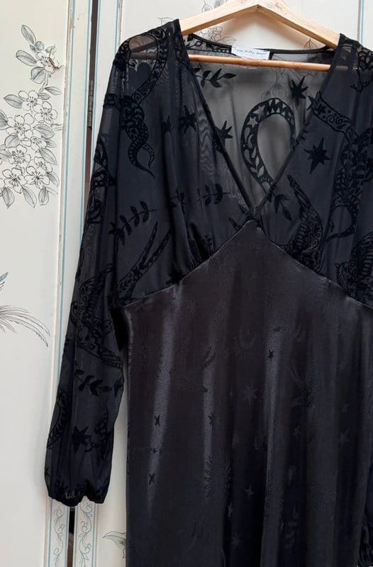 Never Fully Dressed Black Snake Floral Bird Dress